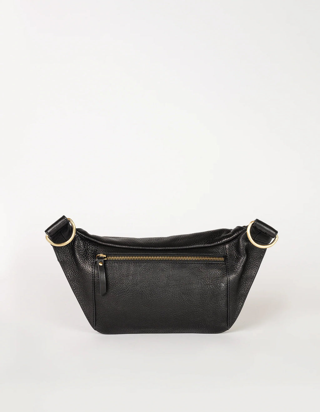 soft grain leather bum bag black
