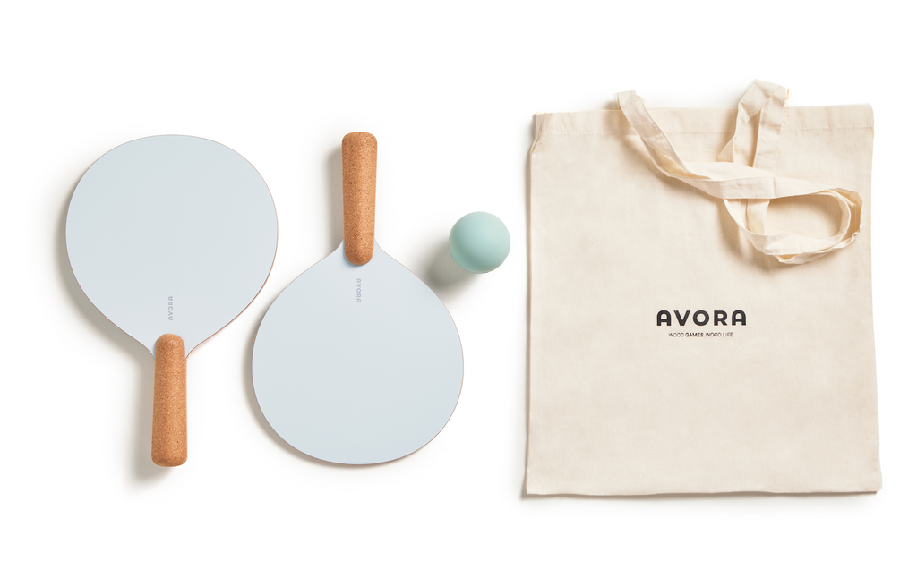 handmade beach paddle ball set