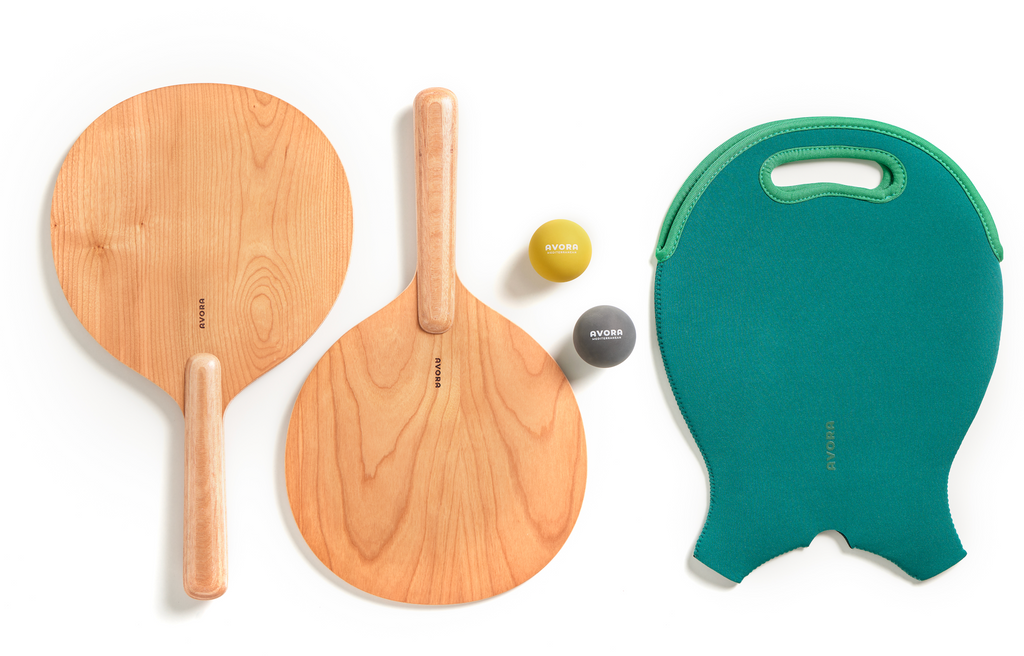 handmade beach paddle ball set