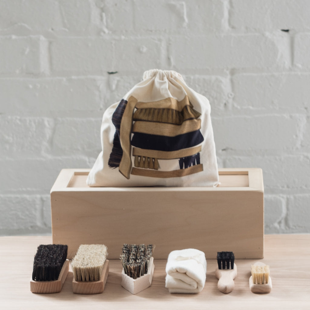 shoe polishing kit - shoe brush kit - redecker - burstenhaus redecker