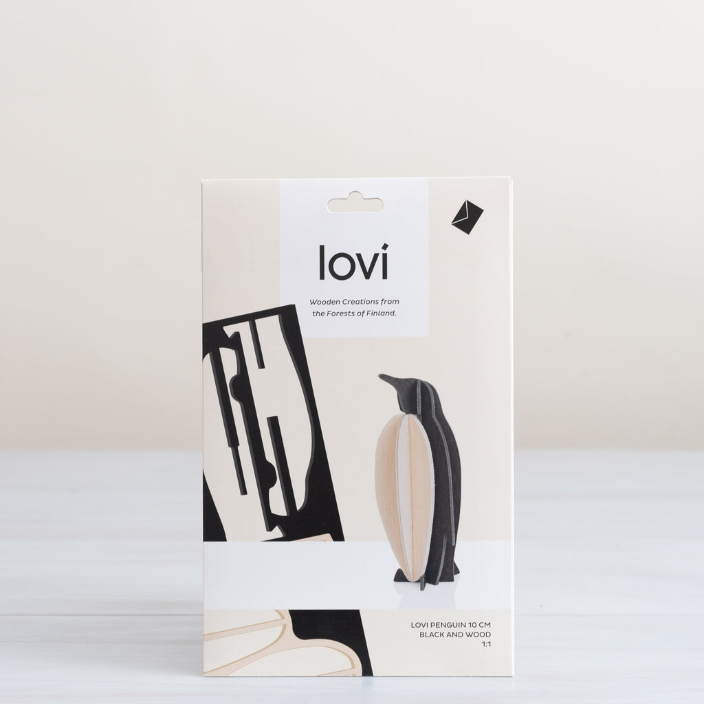 Lovi Penguin 10 cm black and wood