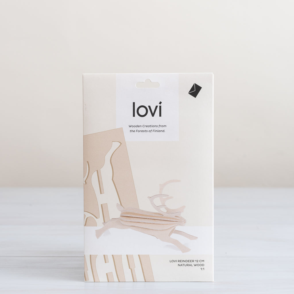 Lovi Reindeer 12 cm Natural Wood