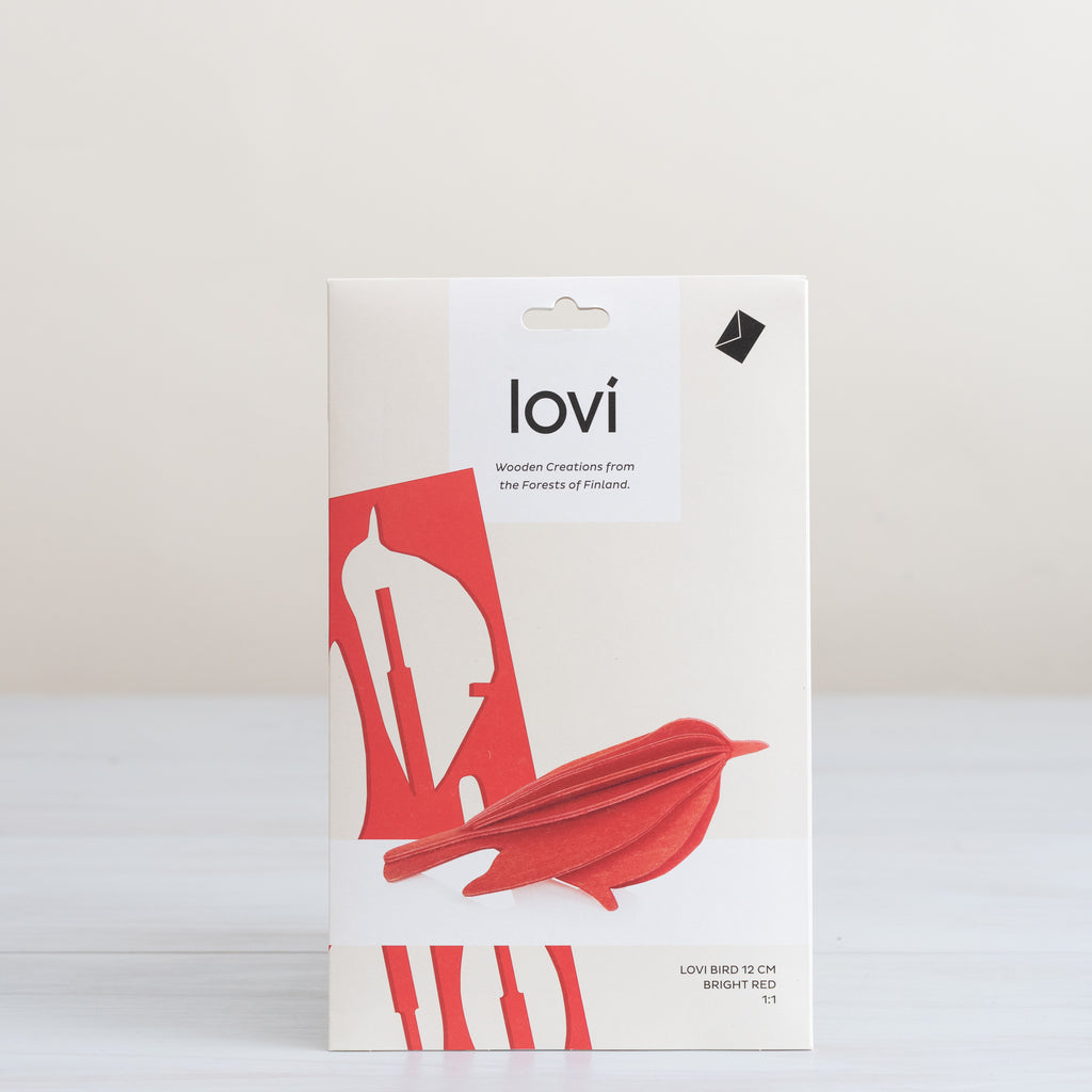 Lovi bird 12 cm bright red