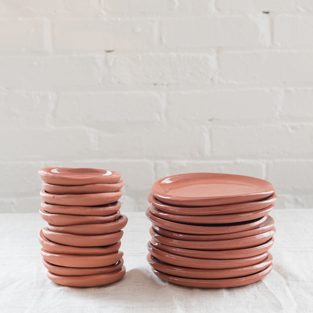 terra cotta slab plate - terra cotta plate - fd pottery -