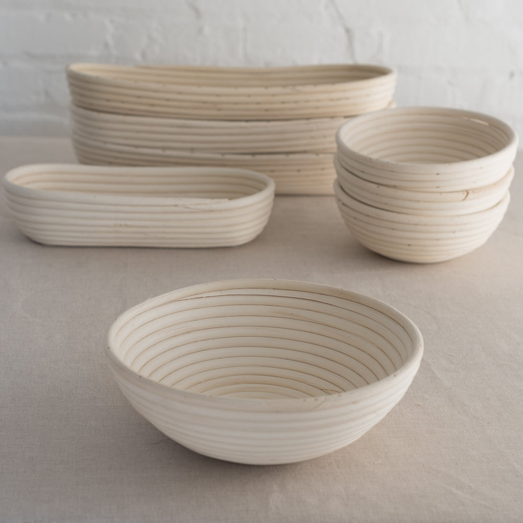 A collection of Rattan Reed Banneton Bread Proofing Basket