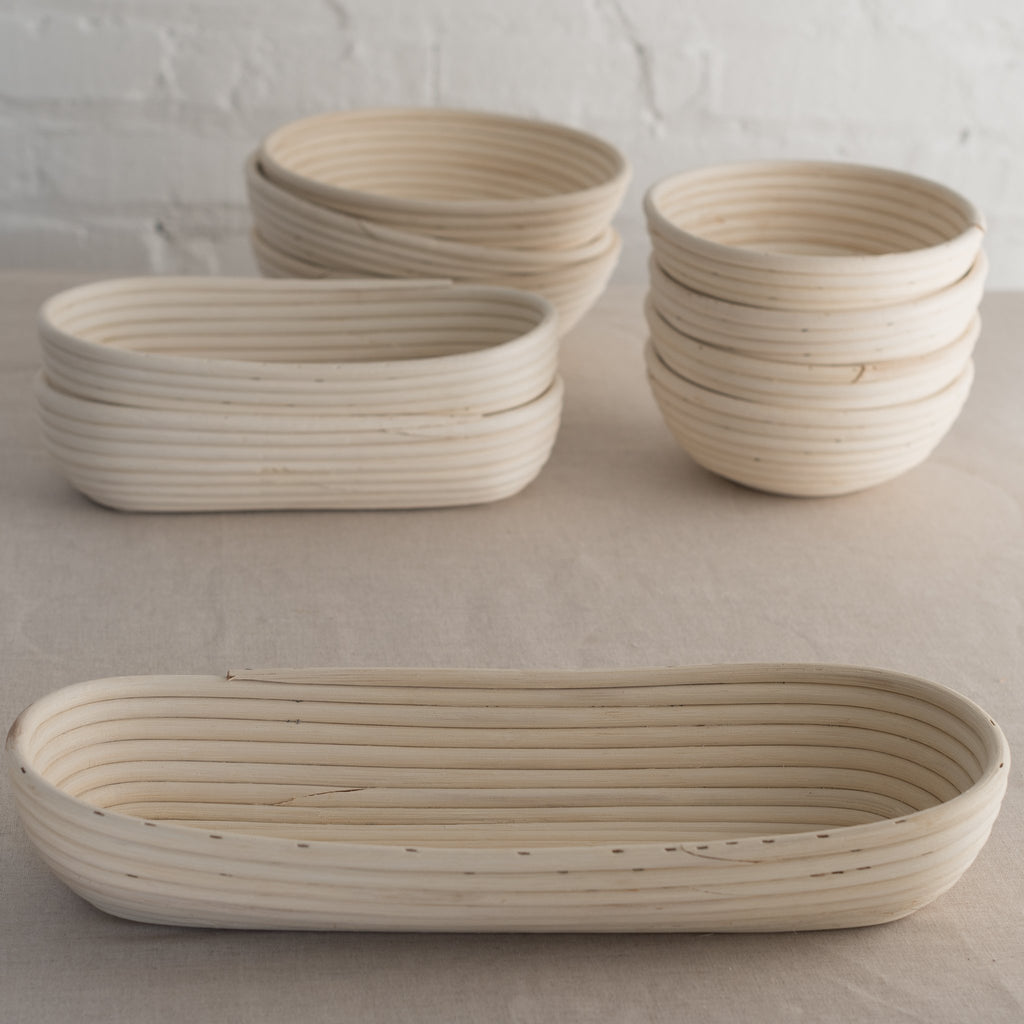 A collection of Rattan Reed Banneton Bread Proofing Basket