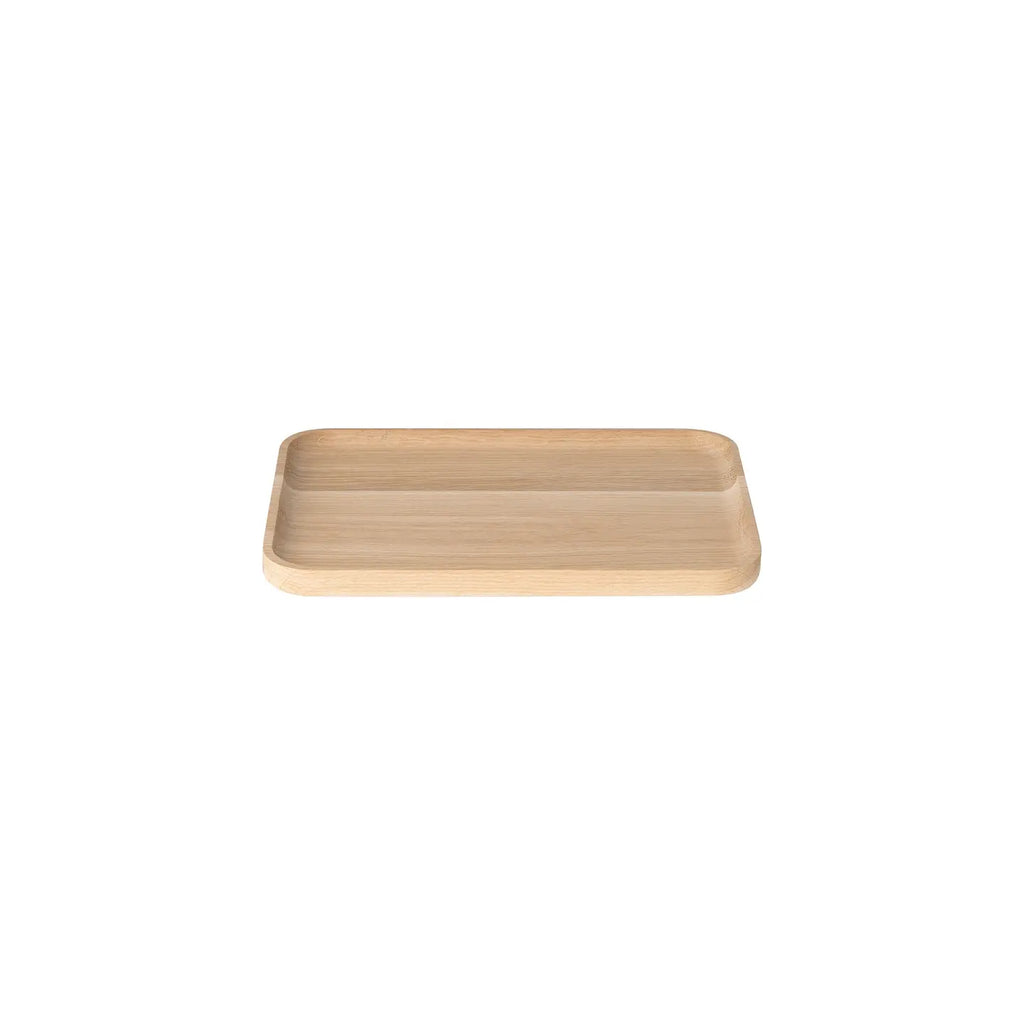 wooden tray on a white background