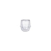 Glass espresso cup on a white background
