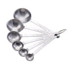 set of 6 measuring spoons in stainless steel. 