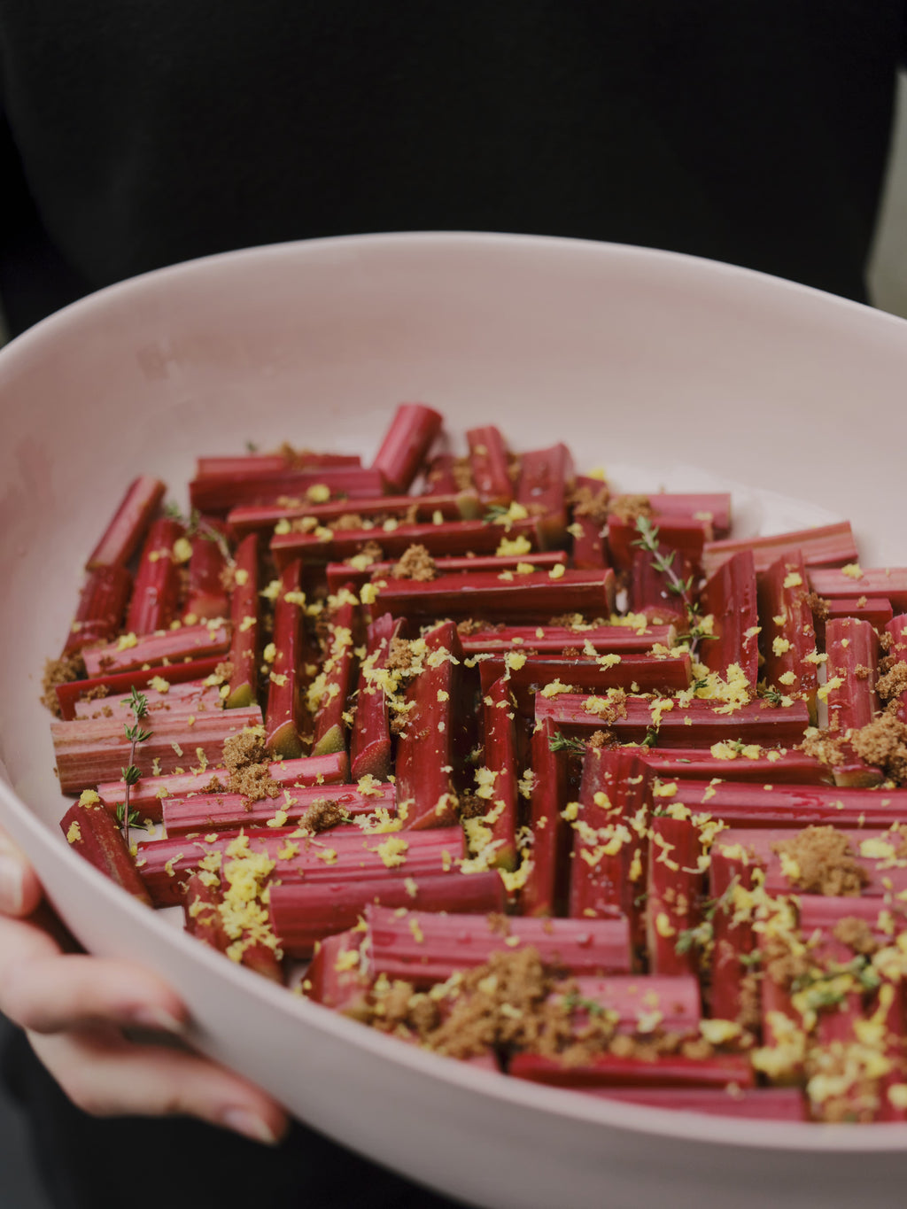 Bowl filled with red and green layered dessert