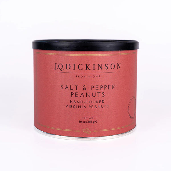 A 10 oz tin of J.Q. Virginia Peanuts