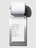 A task roller with a lined notepad sheet hanging from a metallic silver frame, shown on a light gray background.