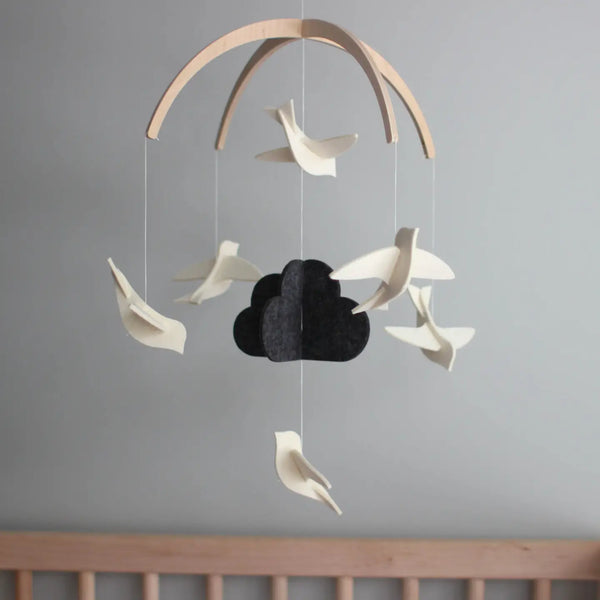 Black and white children's mobile