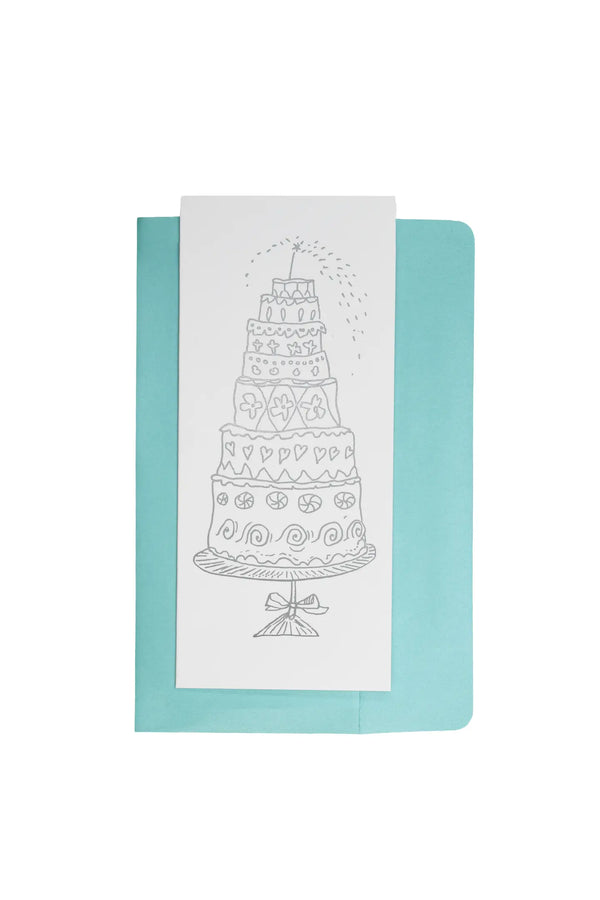Notebook with a cake illustration on a white background