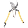 Gardening shears with yellow handles on a white background