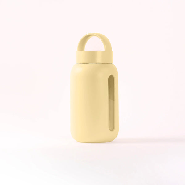 Butter Colored Mini Glass Water Bottle