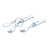 Outline of a spoon and two forks on a white background