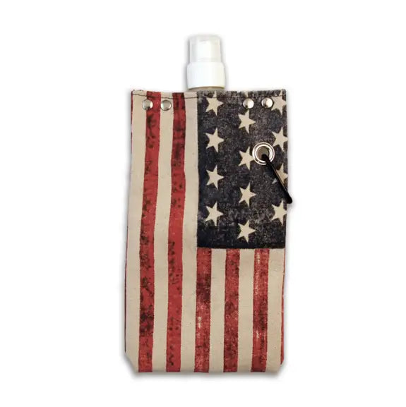 Canteen with American flag design on a white background