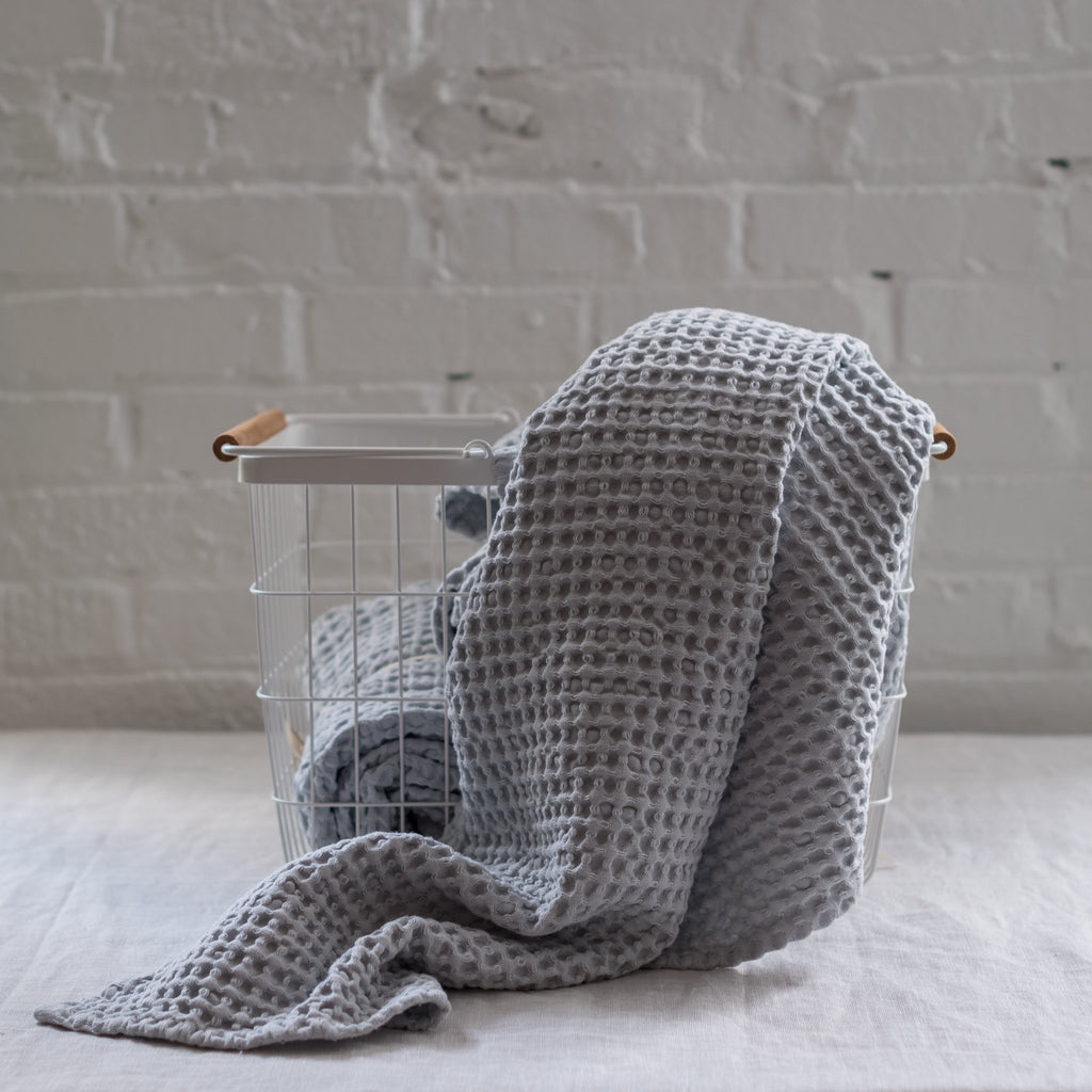 caro waffle towel - waffle knit - waffle weave towel - bath towel  - blomus 