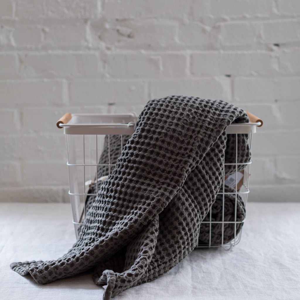 caro waffle towel - waffle knit - waffle weave towel - bath towel  - blomus 