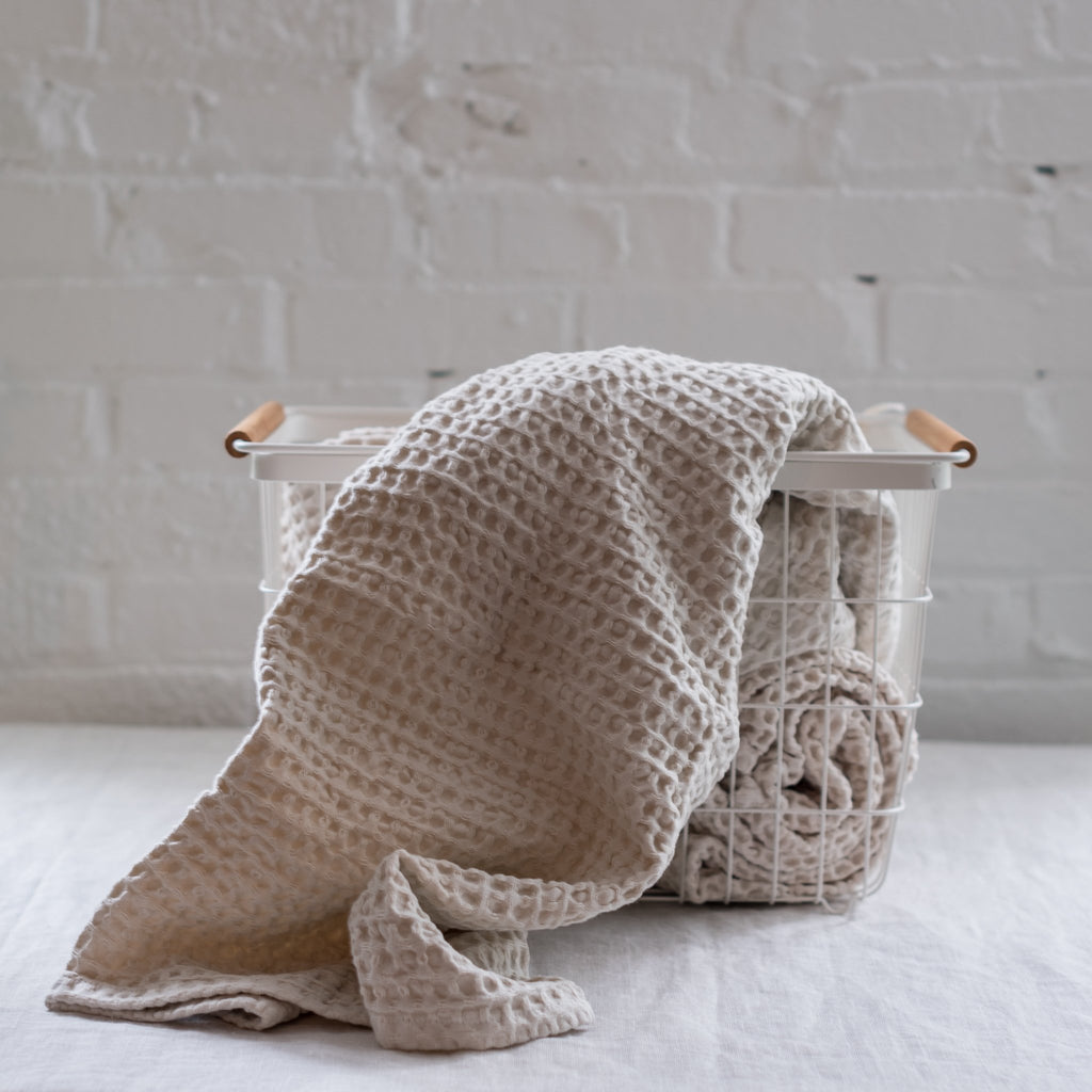caro waffle towel - waffle knit - waffle weave towel - bath towel  - blomus 