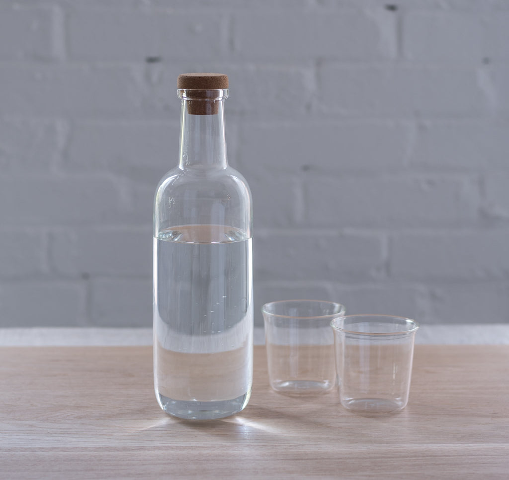 hay bottle - glass carafe - glass carafe with cork lid - hay - 
