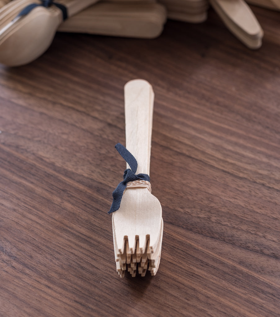 bamboo cutlery - bamboo knife - bamboo spoon - bamboo fork - disposable - compostable cutlery  - al fresco