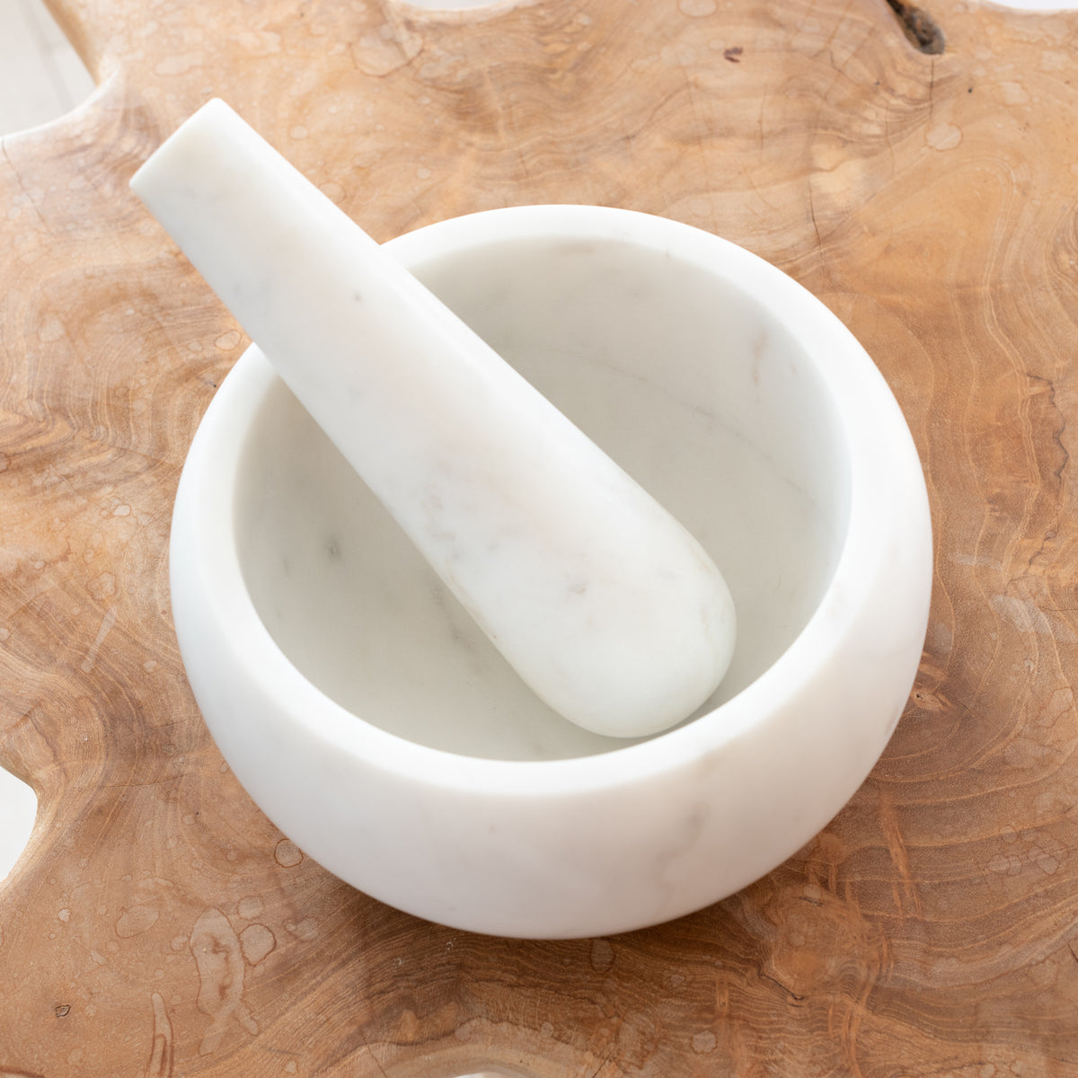 Marble Mortar + Pestle, Carved in India, Ethically Sourced