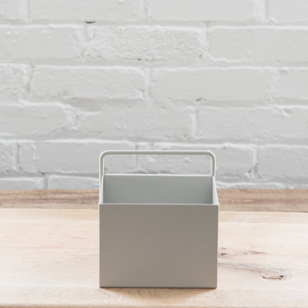 White powder-coated plant wall box