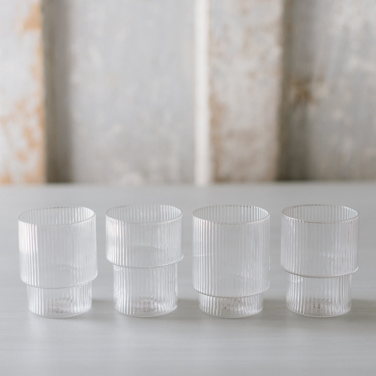 Ripple Tall Glass, Set of Four, Smoke – Be Just