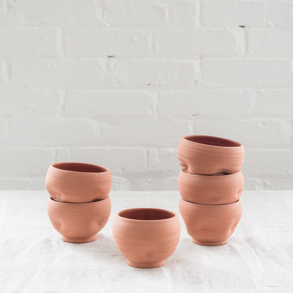 terra cotta ice cream bowl - hand thrown ice cream bowl - ice cream bowl - fd pottery