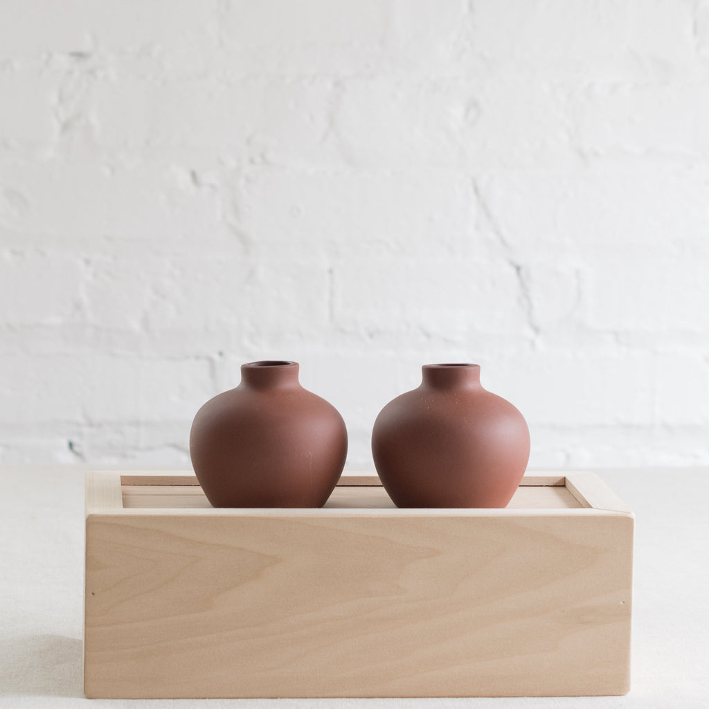 matte rust ceramic bud vase