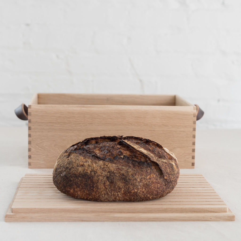 oak bread box - oak bread cutting board - oak box - bread box 