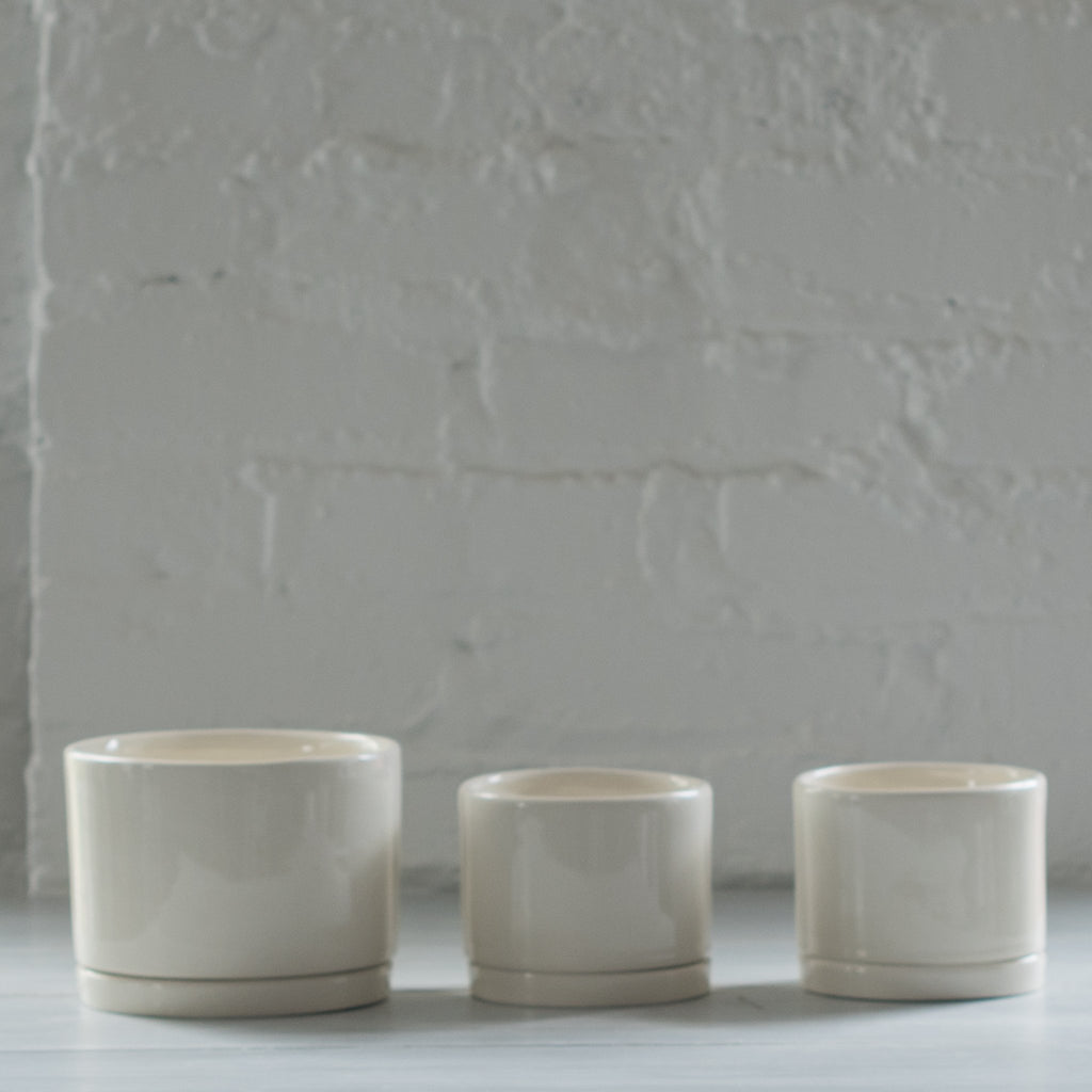 white - ceramic planter - tandem ceramics - ceramic planter