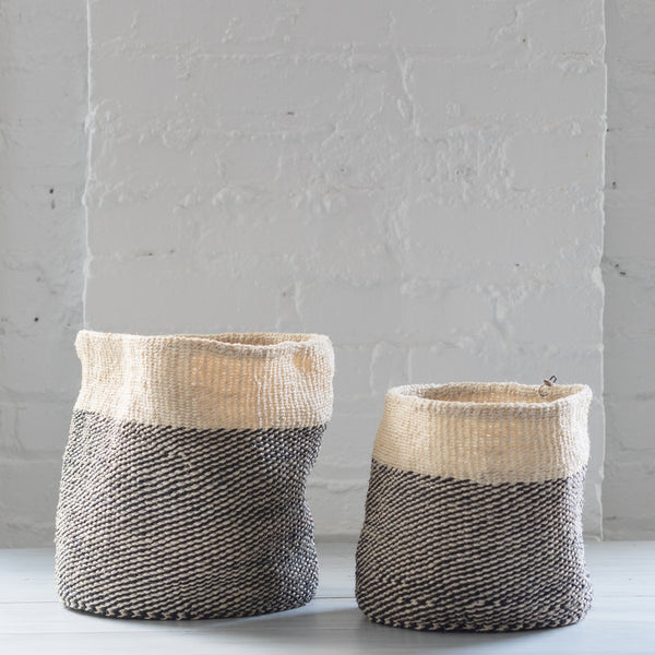 twill sisal basket - swahili african modern - sisal basket - twill sisal - nesting basket