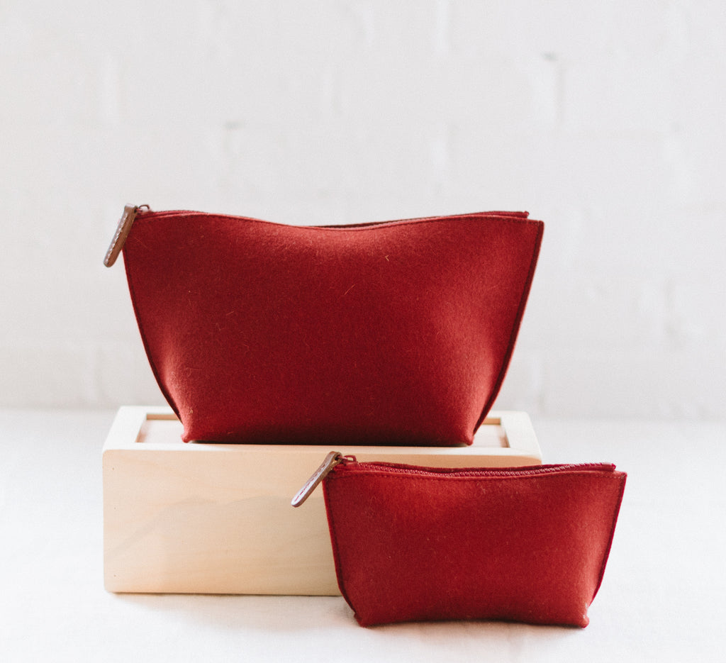 hana pouch, graf lantz, felt bag, felt pouch, zipper pouch, graf lantz bag