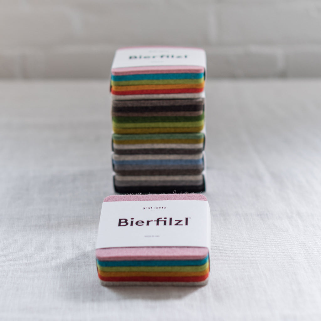Bierfilzl Square - wool felt coasters -sturdy - durable