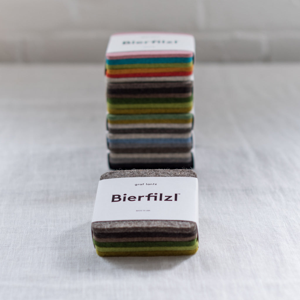 Bierfilzl Square - wool felt coasters -sturdy - durable