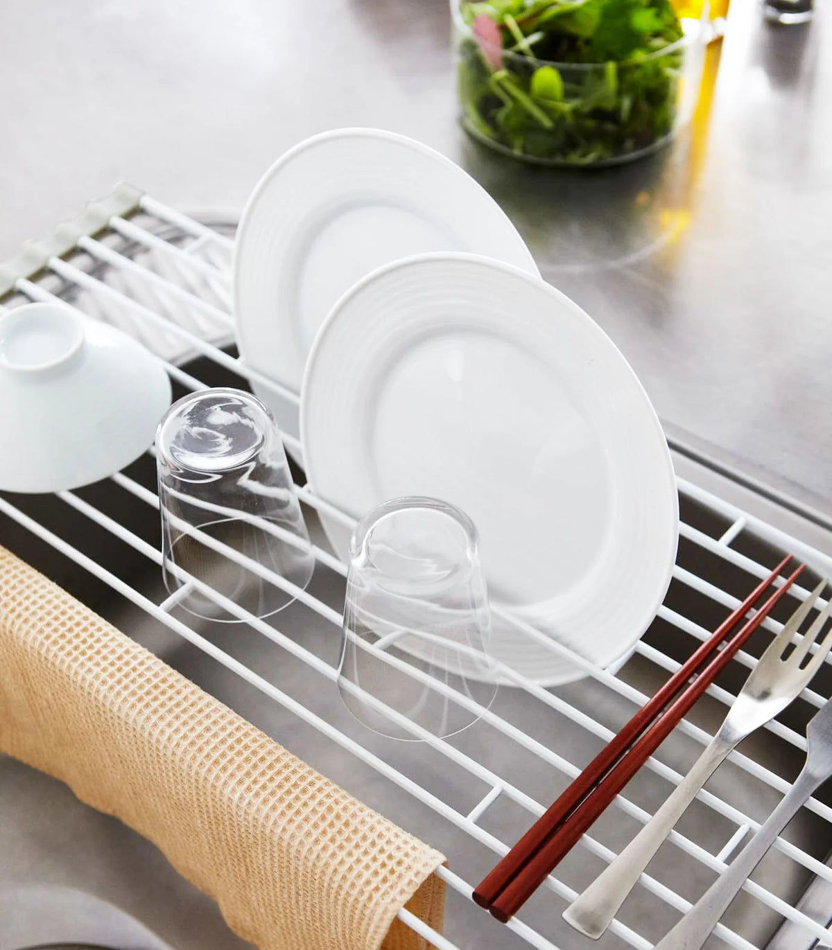 Rectangular STEEL FOLDABLE SINk DISH DRAINER, Shelves: 5, Size